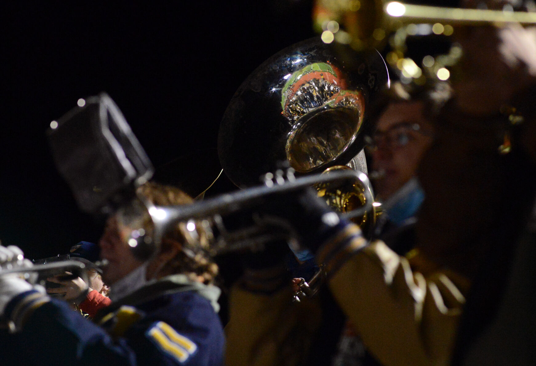 The Helias marching band performed for their last game of the season